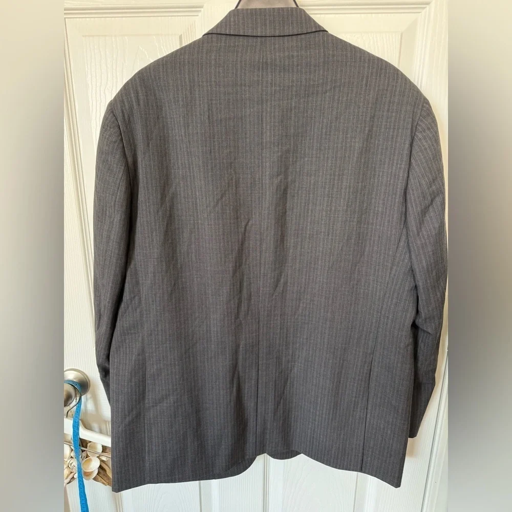 Pronto Uomo Mens 42S Wool Grey Gray Pinstripe Striped Sport Coat Jacket Blazer